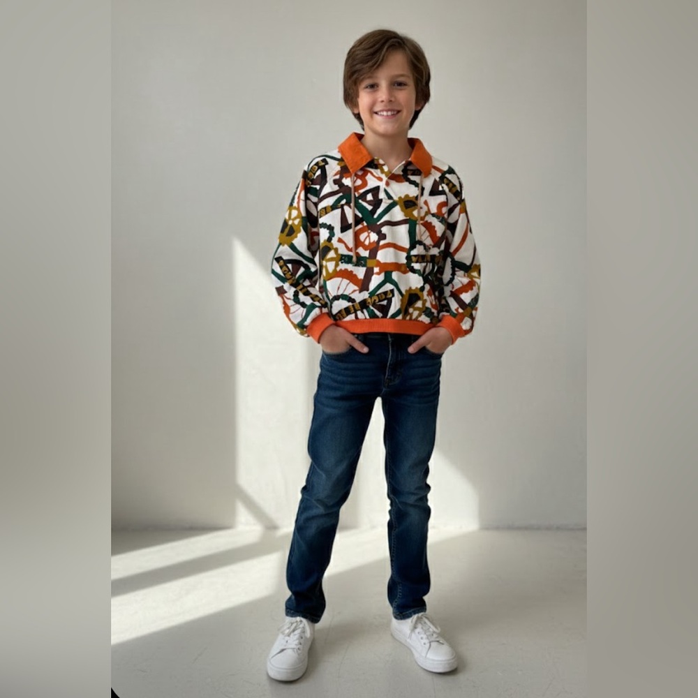 Colorful Gear Pattern Kids Jacket